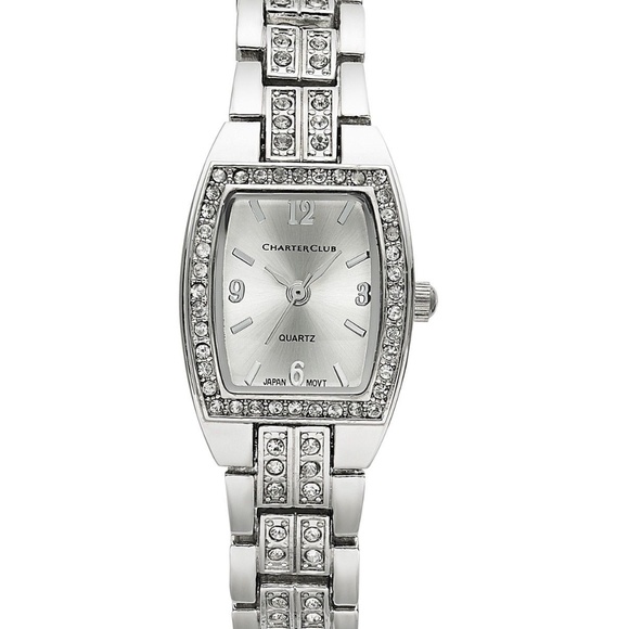 Charter Club Jewelry - Charter Club Women's Silver-Tone Crystal Bracelet